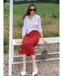 minsshop | シンプルにはまるロングスカート(スカート)