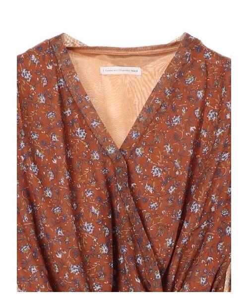 E hyphen world gallery（イーハイフンワールドギャラリー）の「花柄カシュクールワンピース（ワンピース/ドレス・ブラック/ブラウン/グリーン・F）」の3枚目の写真