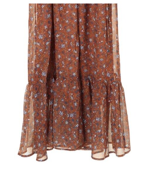 E hyphen world gallery（イーハイフンワールドギャラリー）の「花柄カシュクールワンピース（ワンピース/ドレス・ブラック/ブラウン/グリーン・F）」の5枚目の写真