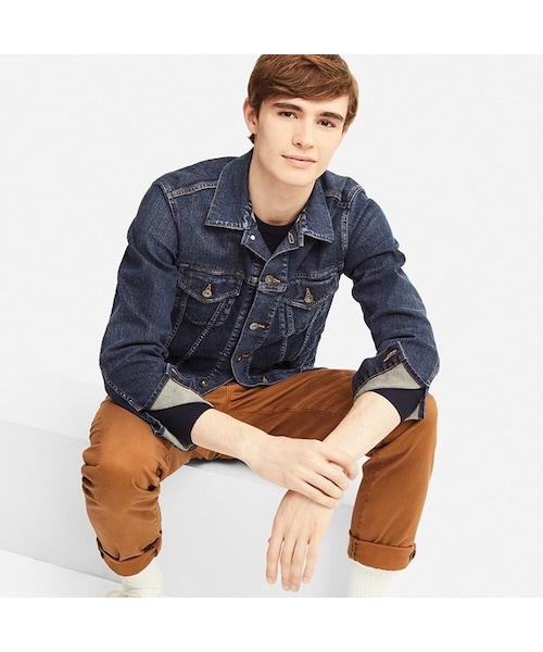 UNIQLO（ユニクロ）の「デニムジャケット（ブルゾン・メンズ・BLUE 67/BLUE 68・3XL/XXL/XS/S/XL/L/M/4XL）」の2枚目の写真