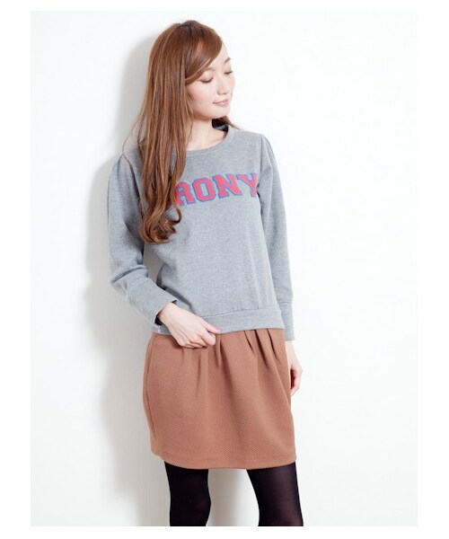 E hyphen world gallery（イーハイフンワールドギャラリー）の「【Special Price】ロゴプリントスウェットトップス（カットソー・レディース・ネイビー/ダークレッド/杢グレー/杢ホワイト・F）」の2枚目の写真