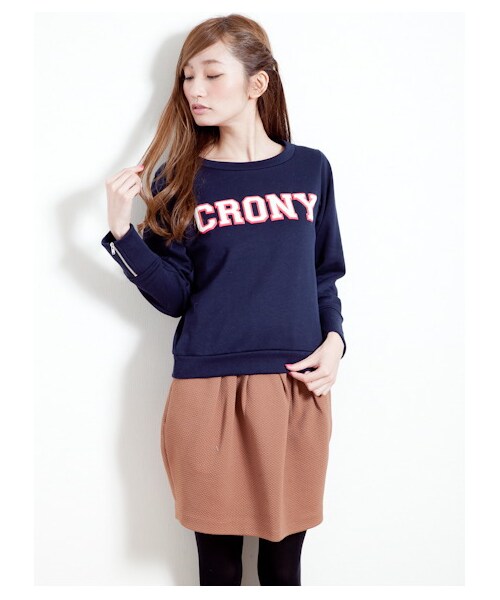 E hyphen world gallery（イーハイフンワールドギャラリー）の「【Special Price】ロゴプリントスウェットトップス（カットソー・レディース・ネイビー/ダークレッド/杢グレー/杢ホワイト・F）」の3枚目の写真