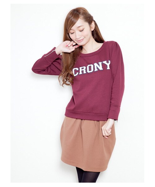 E hyphen world gallery（イーハイフンワールドギャラリー）の「【Special Price】ロゴプリントスウェットトップス（カットソー・レディース・ネイビー/ダークレッド/杢グレー/杢ホワイト・F）」の5枚目の写真