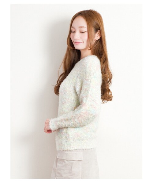 E hyphen world gallery（イーハイフンワールドギャラリー）の「【Special Price】ニットプルオーバー（ニット・セーター・レディース・ピンク/ライトグリーン/ライトグレー/アイボリー・F）」の6枚目の写真