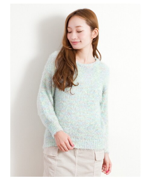 E hyphen world gallery（イーハイフンワールドギャラリー）の「【Special Price】ニットプルオーバー（ニット・セーター・レディース・ピンク/ライトグリーン/ライトグレー/アイボリー・F）」の3枚目の写真