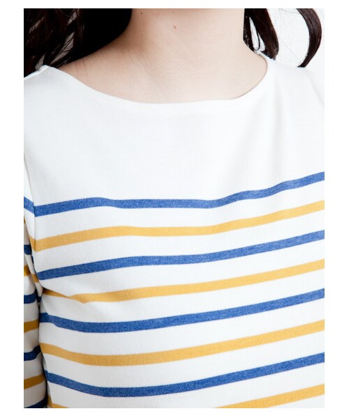 SEVENDAYS=SUNDAY(セブンデイズサンデイ)の「パネルボーダートップス(カットソー・レディース・ネイビー/キャメル/マスタード/ブラック/グリーン/ボルドー・L/M)」の10枚目の写真