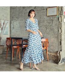 HOTPING | フローラルVネックマキシワンピース(ワンピース)