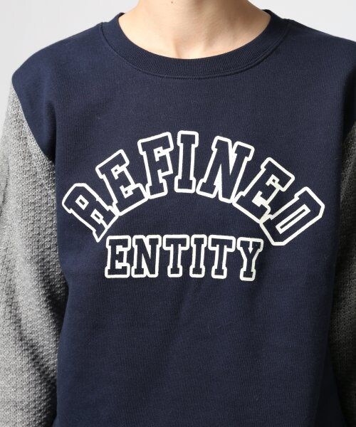 LEPSIM（レプシィム）の「ソデニットキリカエウラケプルオーバー（トップス・レディース・ネイビー×グレー/グレー×オフ・Ｌ/Ｍ）」の5枚目の写真