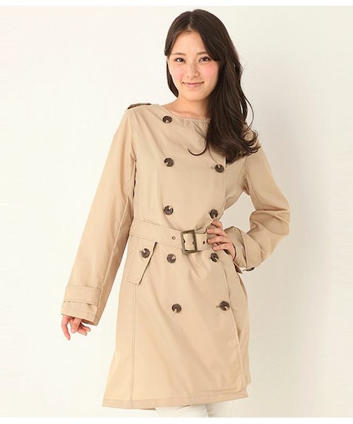 【新品】コーチ トレンチ 限定 コート ベージュ レイン ジャケット NEW ドレープフリルトレンチコート/MAJESTIC LEGON(マジェスティックレゴン