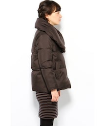 美品！ジャーナルスタンダード タフタダウンショールカラーコート 黒フリーサイズ JOURNAL STANDARD（ジャーナルスタンダード）の「《WEB限定》JS+e