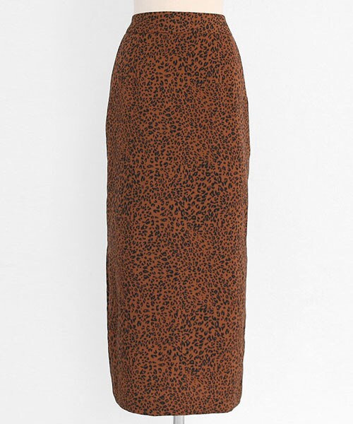 DHOLIC（ディーホリック）の「レオパードスリットスカート（スカート・レディース・ホワイト/ブラウン・S/M）」の2枚目の写真