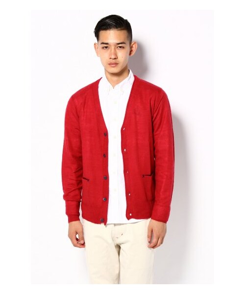 B.C STOCK（ベーセーストック）の「パッチロールカーデ（カーディガン・メンズ・グレー/ピンク/ブルー・38/40/42）」の3枚目の写真