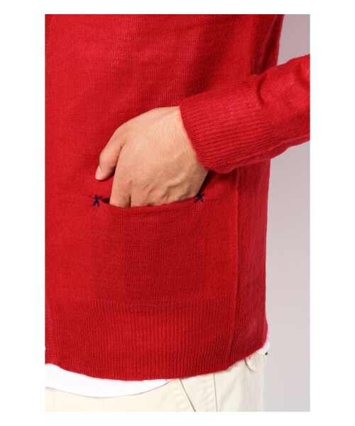 B.C STOCK（ベーセーストック）の「パッチロールカーデ（カーディガン・メンズ・グレー/ピンク/ブルー・38/40/42）」の9枚目の写真