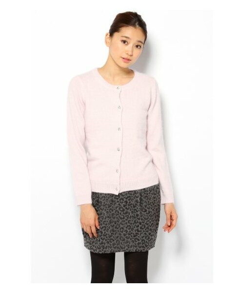 SLOBE IENA(スローブイエナ)の「アンゴラミンク加工ニットカーディガン(カーディガン・レディース・ブラック/グリーン/パープル B/ナチュラル・フリー)」の4枚目の写真