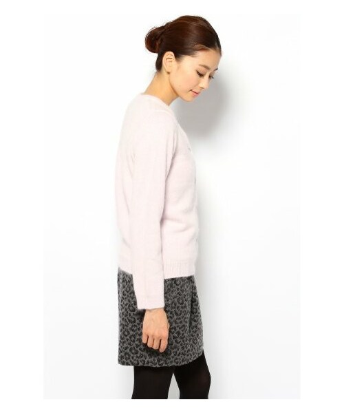 SLOBE IENA(スローブイエナ)の「アンゴラミンク加工ニットカーディガン(カーディガン・レディース・ブラック/グリーン/パープル B/ナチュラル・フリー)」の6枚目の写真