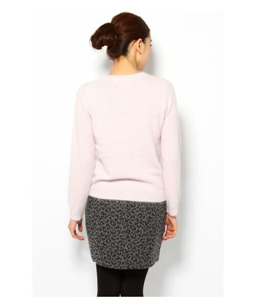 SLOBE IENA(スローブイエナ)の「アンゴラミンク加工ニットカーディガン(カーディガン・レディース・ブラック/グリーン/パープル B/ナチュラル・フリー)」の7枚目の写真