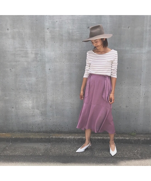 ADIRA（アディラ）の「pearl border TP（Tシャツ/カットソー・レディース・ブルー/パープル・F）」の2枚目の写真