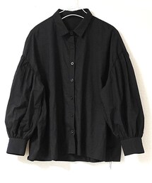 Tiffee SELECT | 長袖バルーンスリーブ襟付きブラウス黒(シャツ/ブラウス)