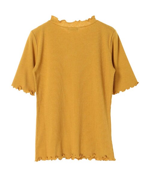 earth music&ecology（アースミュージックアンドエコロジー）の「・メロウリブ5分袖カットソー（トップス・アイボリー/杢ライトグレー/ブラック/ダークピンク/マスタード/ネイビー/マルチ/ダークグリーン・S/M）」の9枚目の写真