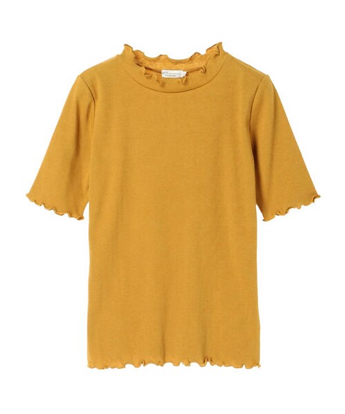 earth music&ecology（アースミュージックアンドエコロジー）の「・メロウリブ5分袖カットソー（トップス・アイボリー/杢ライトグレー/ブラック/ダークピンク/マスタード/ネイビー/マルチ/ダークグリーン・S/M）」の17枚目の写真