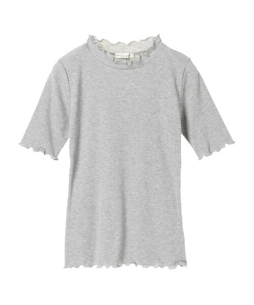 earth music&ecology（アースミュージックアンドエコロジー）の「・メロウリブ5分袖カットソー（トップス・アイボリー/杢ライトグレー/ブラック/ダークピンク/マスタード/ネイビー/マルチ/ダークグリーン・S/M）」の14枚目の写真