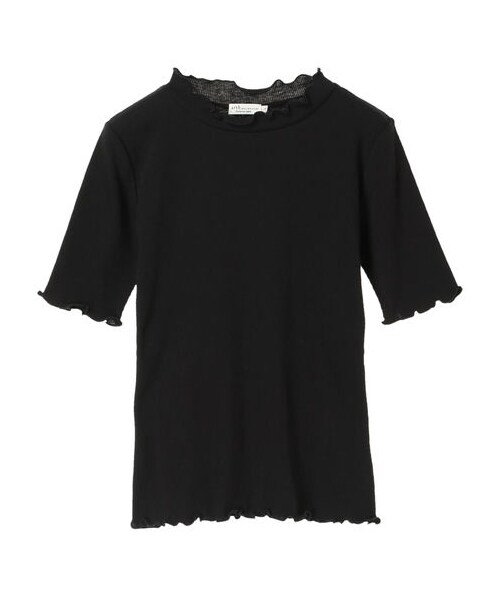 earth music&ecology（アースミュージックアンドエコロジー）の「・メロウリブ5分袖カットソー（トップス・アイボリー/杢ライトグレー/ブラック/ダークピンク/マスタード/ネイビー/マルチ/ダークグリーン・S/M）」の15枚目の写真