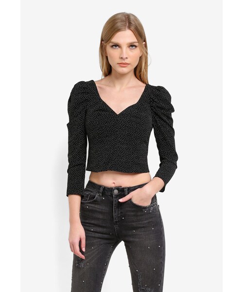 miss selfridge polka dot top