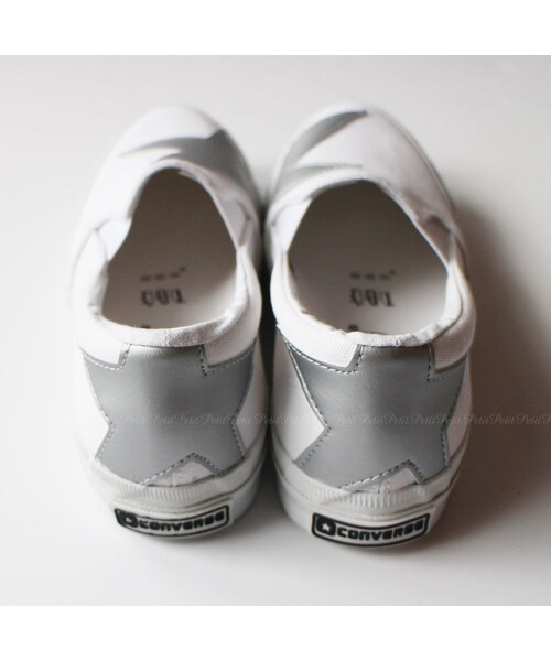 26cm 26.5cm 左右サイズ違い CONVERSE×JS×10BOX 別注 SKIDGRIP SLIP-ON スキッドグリップ スリッポン 10匣 TENBOX テンボックス TEN BOX CONVERSE（コンバース）の「国内発☆スター柄！Converse スリッポン