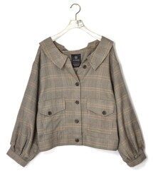 w closet | グレンチェック後ろレースアップ羽織り(ジャケット/アウター)
