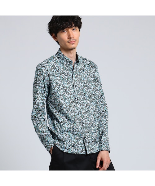 TAKEO KIKUCHI（タケオキクチ）の「LIBERTY FABRICプリントシャツ（トップス・メンズ・ネイビー(193)/ブラック(119)/ボルドー(164)・M/L/LL）」の2枚目の写真