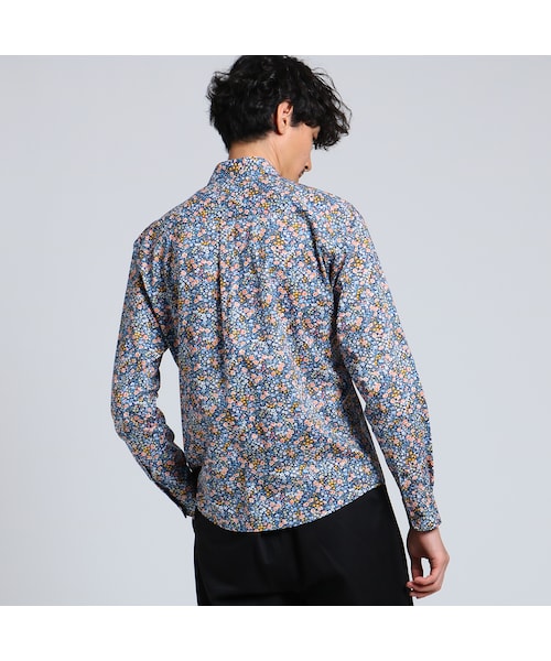 TAKEO KIKUCHI（タケオキクチ）の「LIBERTY FABRICプリントシャツ（トップス・メンズ・ネイビー(193)/ブラック(119)/ボルドー(164)・M/L/LL）」の7枚目の写真