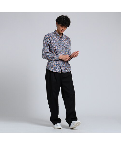TAKEO KIKUCHI（タケオキクチ）の「LIBERTY FABRICプリントシャツ（トップス・メンズ・ネイビー(193)/ブラック(119)/ボルドー(164)・M/L/LL）」の11枚目の写真