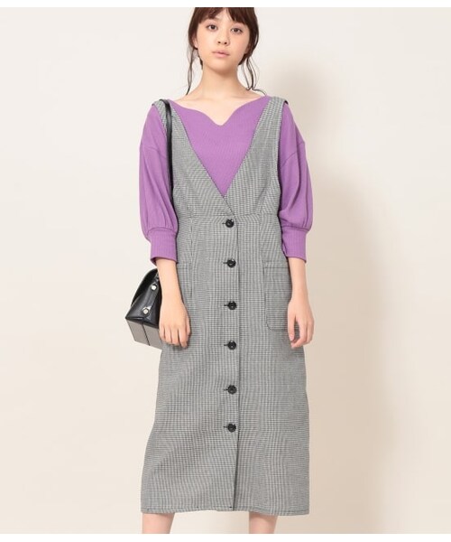 Vis ビス の Iラインチェックジャンパースカート ワンピース ドレス Wear