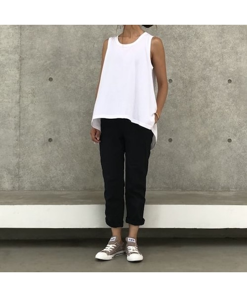 copine（コピン）の「シンプル綿レーヨン裾フレアタンクトップ (2color)【クリックポスト対象商品】（Tシャツ/カットソー・レディース・その他）」の6枚目の写真