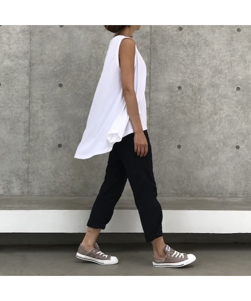 copine（コピン）の「シンプル綿レーヨン裾フレアタンクトップ (2color)【クリックポスト対象商品】（Tシャツ/カットソー・レディース・その他）」の4枚目の写真