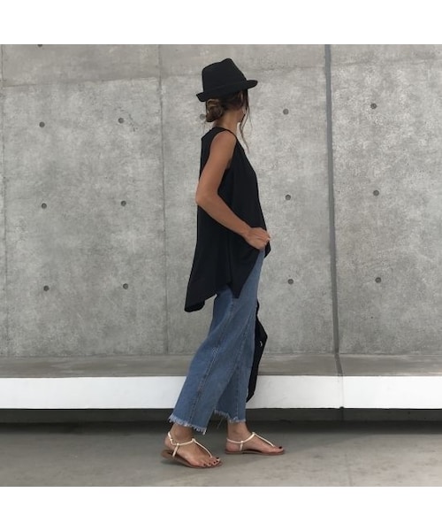 copine（コピン）の「シンプル綿レーヨン裾フレアタンクトップ (2color)【クリックポスト対象商品】（Tシャツ/カットソー・レディース・その他）」の8枚目の写真