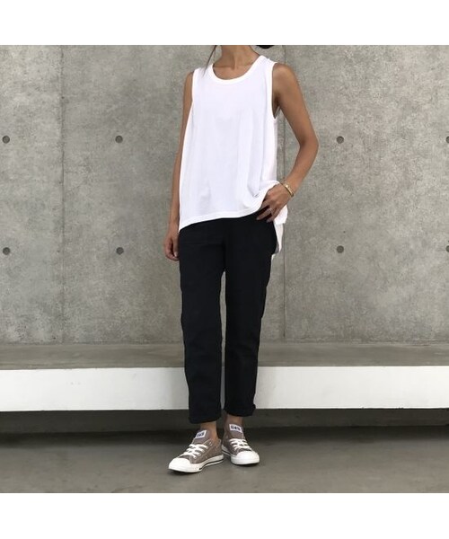 copine（コピン）の「シンプル綿レーヨン裾フレアタンクトップ (2color)【クリックポスト対象商品】（Tシャツ/カットソー・レディース・その他）」の3枚目の写真