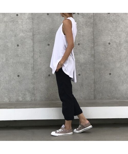 copine（コピン）の「シンプル綿レーヨン裾フレアタンクトップ (2color)【クリックポスト対象商品】（Tシャツ/カットソー・レディース・その他）」の5枚目の写真