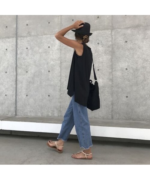 copine（コピン）の「シンプル綿レーヨン裾フレアタンクトップ (2color)【クリックポスト対象商品】（Tシャツ/カットソー・レディース・その他）」の9枚目の写真