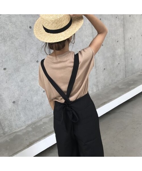 copine（コピン）の「バッグリボンワイドサロペット(2color)【クリックポスト対象商品】（サロペット/オーバーオール・レディース・その他）」の11枚目の写真