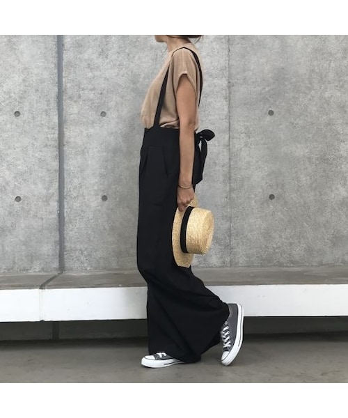 copine（コピン）の「バッグリボンワイドサロペット(2color)【クリックポスト対象商品】（サロペット/オーバーオール・レディース・その他）」の12枚目の写真