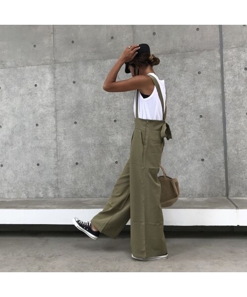 copine（コピン）の「バッグリボンワイドサロペット(2color)【クリックポスト対象商品】（サロペット/オーバーオール・レディース・その他）」の4枚目の写真