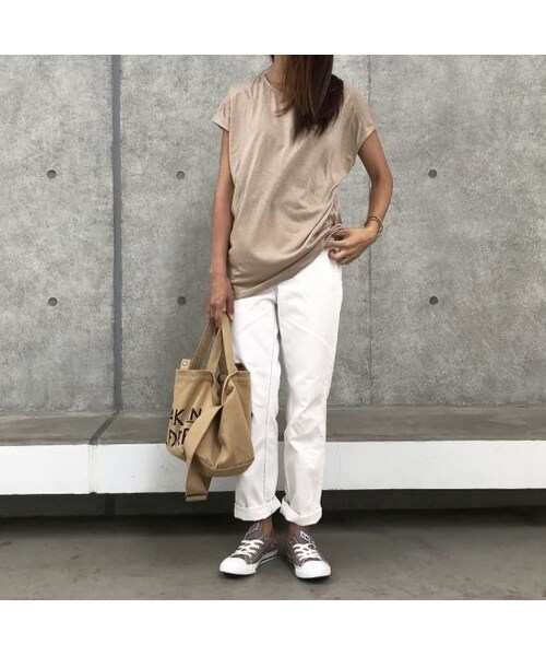 copine（コピン）の「ゆるてろ素材！背中VネックフレンチスリーブロングTシャツ(3color)【クリックポスト対象商品】（Tシャツ/カットソー・レディース・その他）」の5枚目の写真