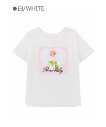 Bobon21 | ローズプリントTシャツ-全３色-(Tシャツ/カットソー)