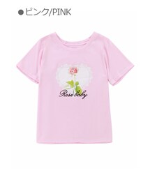 Bobon21 | ローズプリントTシャツ-全３色-(Tシャツ/カットソー)