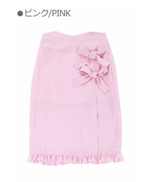 Bobon21 | ダブルリボンスリットスカート-全２色-(スカート)