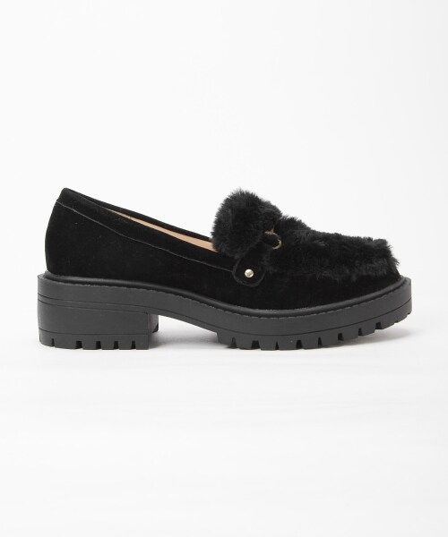 MAJESTIC LEGON（マジェスティックレゴン）の「【予約商品】【amelier】ビット付ファーローファー（シューズ・レディース・ブラック/アイボリー・M/L）」の5枚目の写真