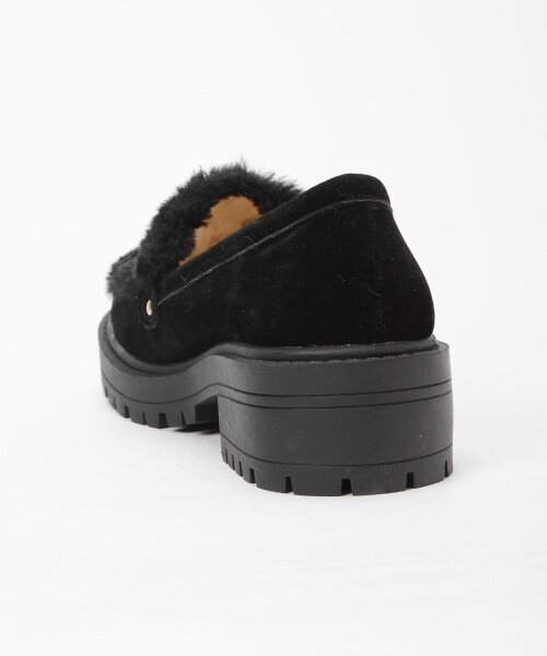 MAJESTIC LEGON（マジェスティックレゴン）の「【予約商品】【amelier】ビット付ファーローファー（シューズ・レディース・ブラック/アイボリー・M/L）」の6枚目の写真