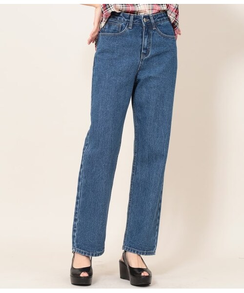 VIS(ビス)の「【chuu☆ViS EDITION】ハイウエストストレートデニムパンツ(パンツ・レディース・ブラック/ネイビー・L/M/S)」の2枚目の写真