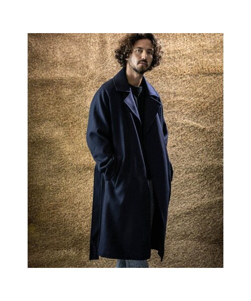 URBAN RESEARCH ROSSO WOMEN（アーバンリサーチ　ロッソ）の「【予約】スーパー100'sメルトンオーバーコート（ジャケット/アウター・メンズ・NAVY/GRAY・S/M/L/XL）」の3枚目の写真